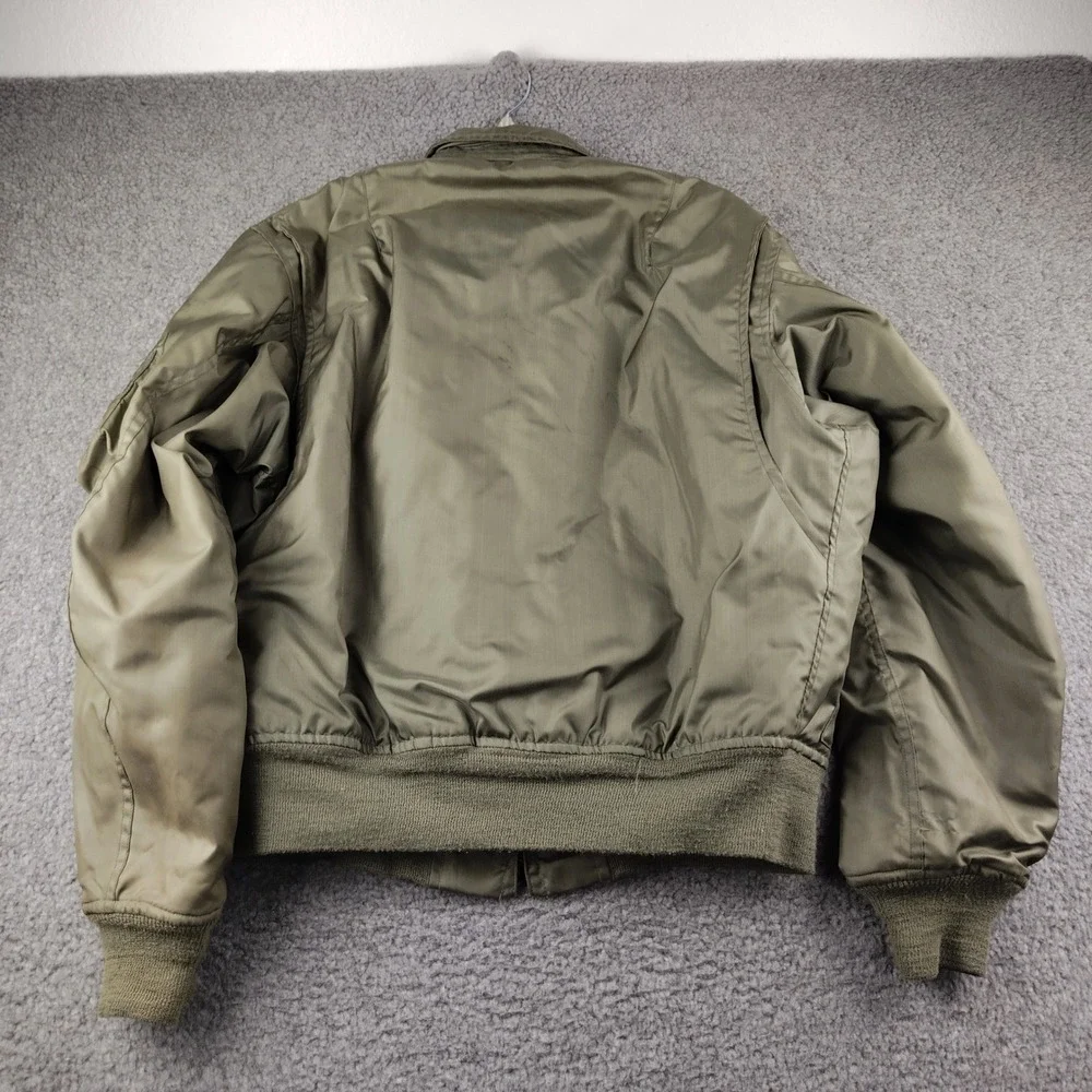 VTG 80s Military CWU-36/P Flyers Jacket Mens Large Green Fire Resistant Flight